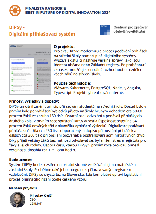 DiPSy - IDC Digital Future Awards 2024 Finalist Certificate